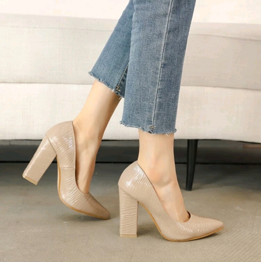 Patent leather pumps